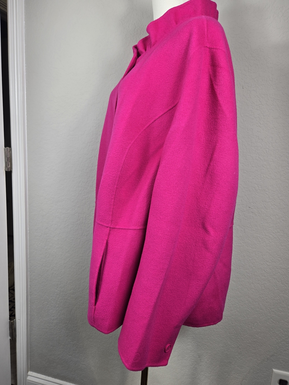 Talbots Hot Pink Wool Blend Ruffle Collar Jacket 22W Plus Size - Picture 5 of 13